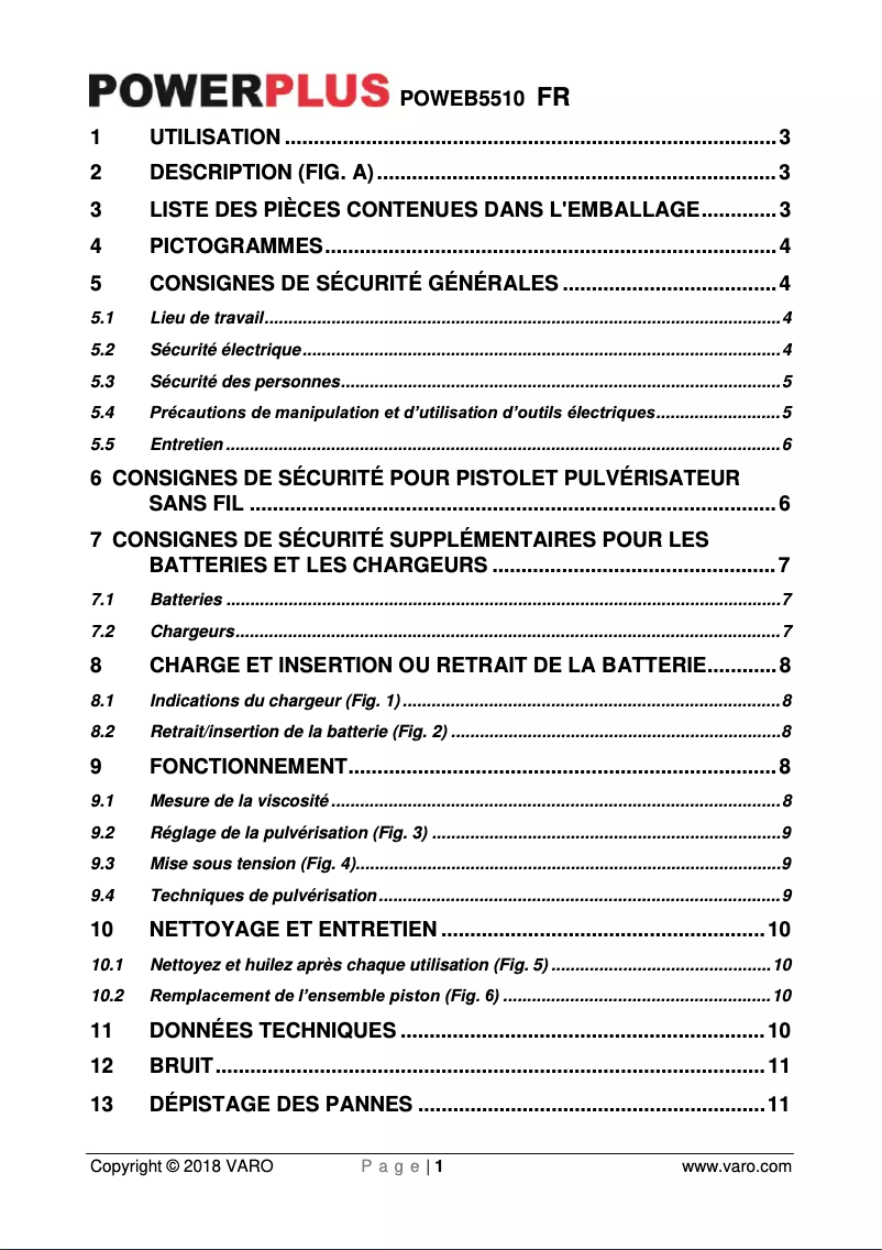 Page 1 of the manual User Manual PowerPlus POWEB5510