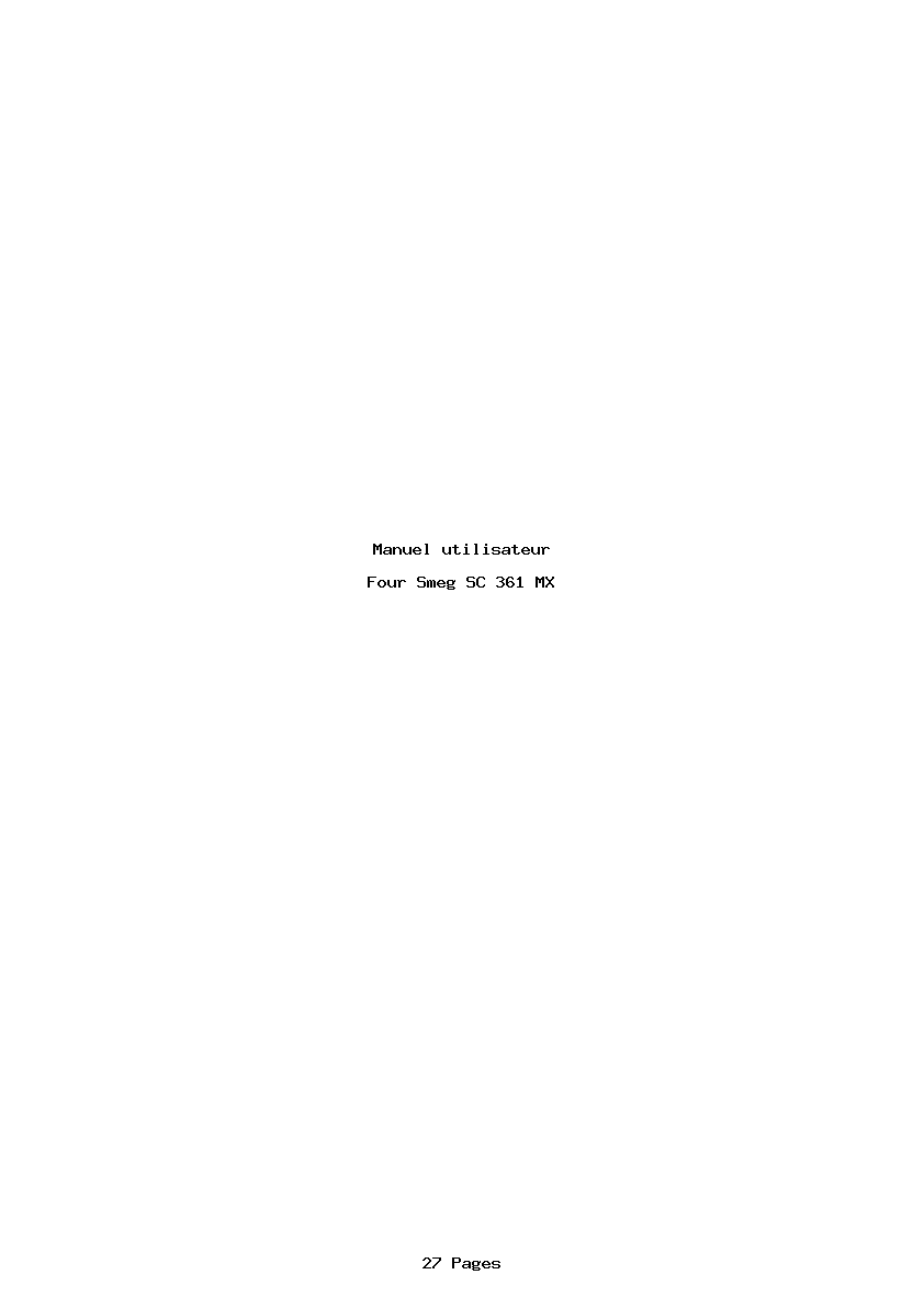 Page 1 de la notice Manuel utilisateur Smeg SC 361 MX