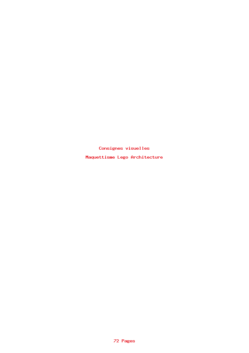 Page 1 de la notice Consignes visuelles Lego Architecture
