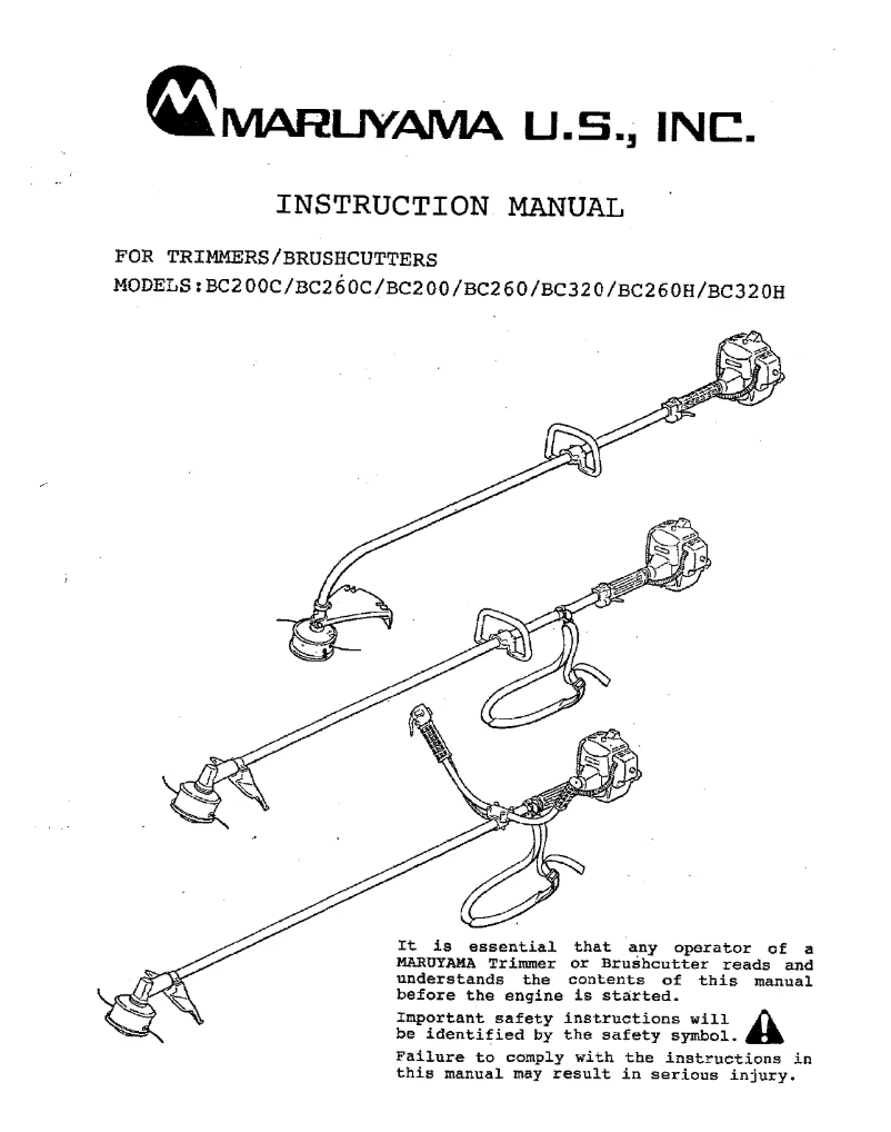 Page 1 de la notice Manuel utilisateur Maruyama BC420H