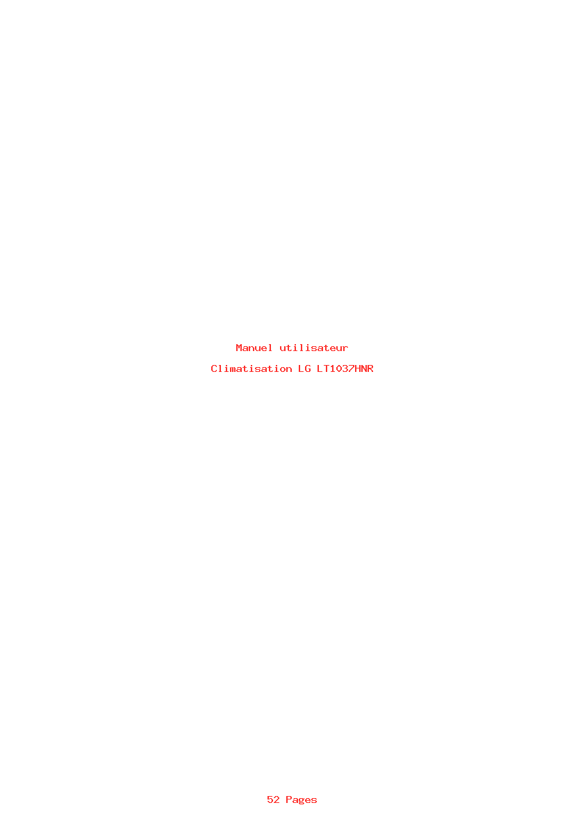 Page 1 de la notice Manuel utilisateur LG LT1037HNR