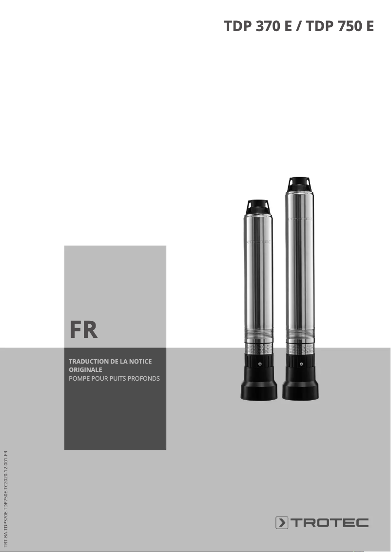Page 1 de la notice Manuel utilisateur Trotec TDP 370 E