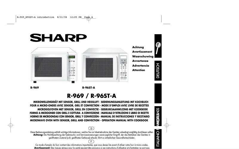 Página 1 del manual Manual de usuario Sharp R-96ST-A