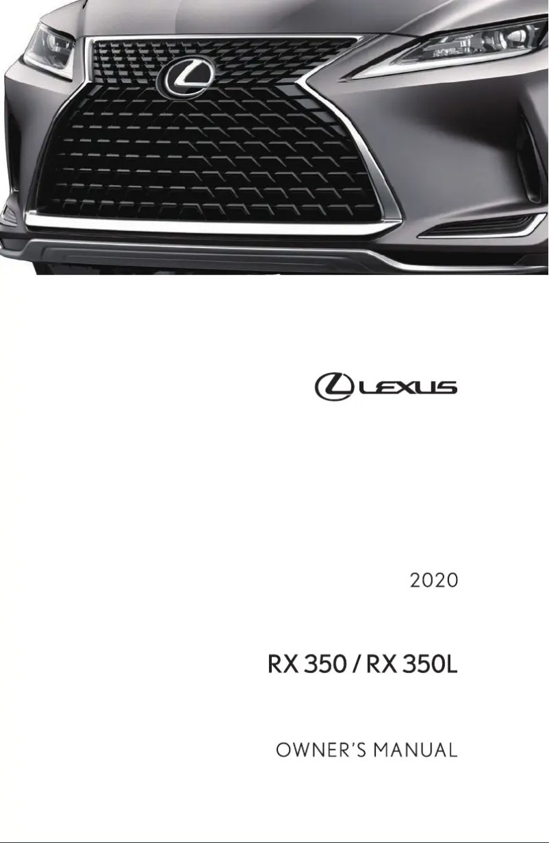 Page 1 de la notice Manuel utilisateur Lexus RX 350L (2020)