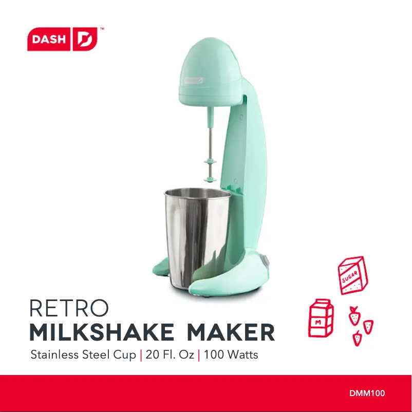 Page 1 de la notice Manuel utilisateur Dash Retro Milkshake Maker DMM100GBAQ04