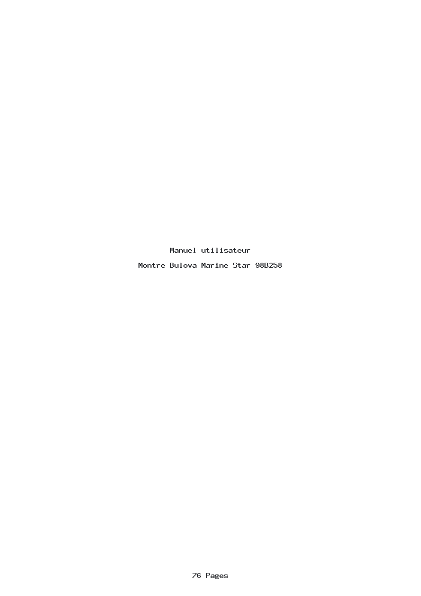 Page 1 de la notice Manuel utilisateur Bulova Marine Star 98B258