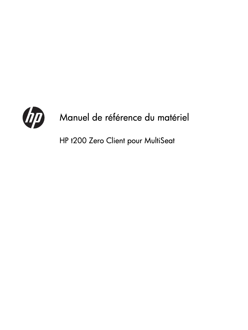 Page 1 of the manual User Manual HP t200