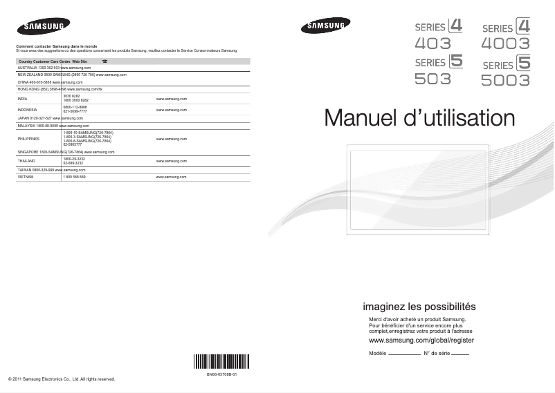 Página 1 del manual Guía de instalación Samsung LA32D403E2