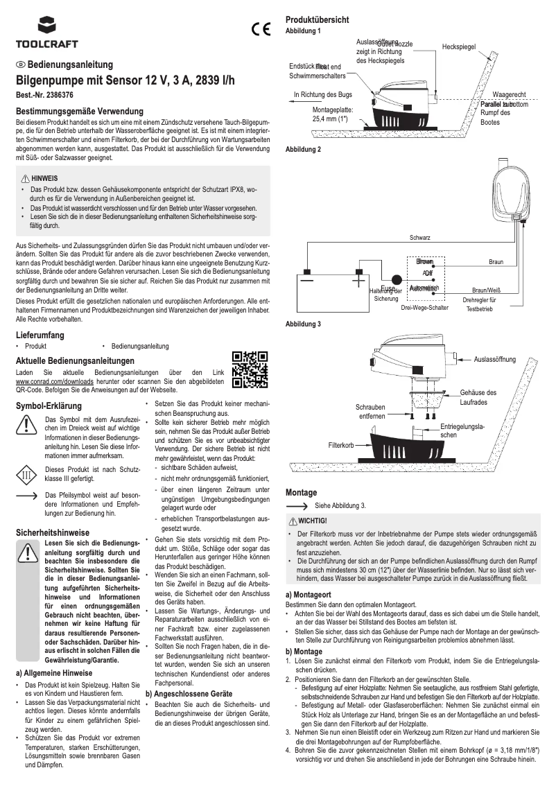 Page 1 de la notice Manuel utilisateur Toolcraft TO-7159128