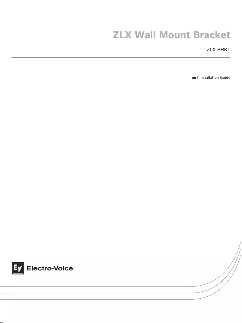 Page 1 de la notice Guide d'installation Electro-Voice ZLX-15BT