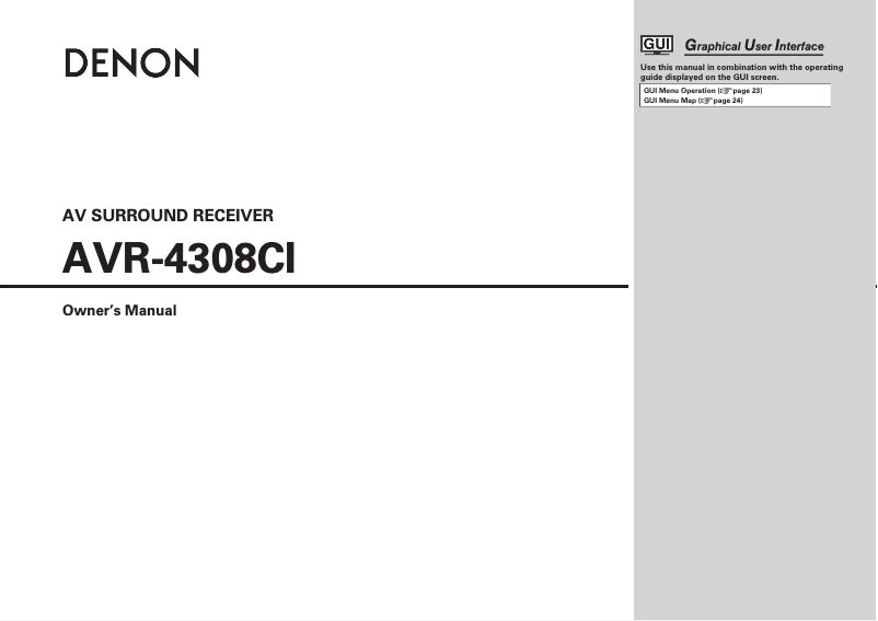 Page 1 de la notice Manuel utilisateur Denon AVR-4308CI