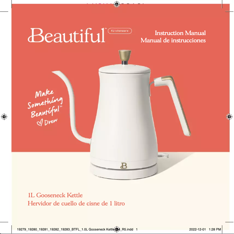 Page 1 de la notice Manuel utilisateur Beautiful 1L Gooseneck Kettle