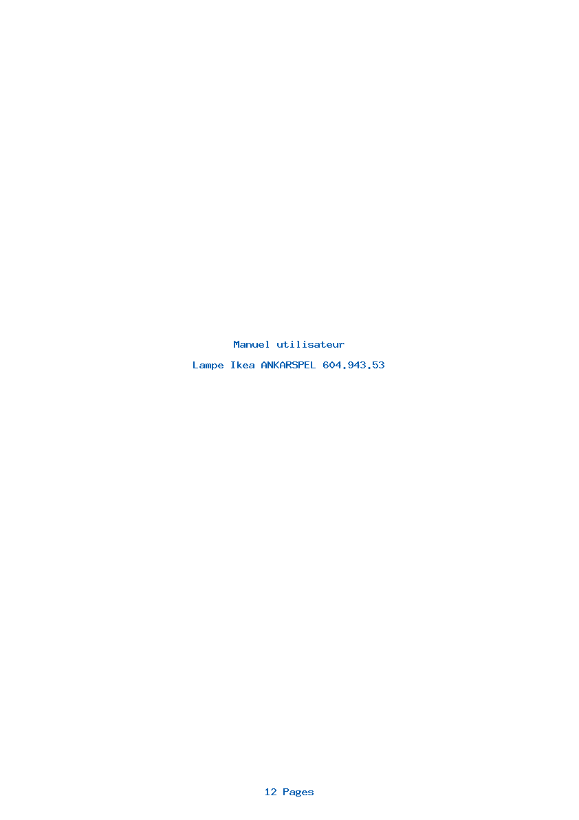 Page 1 de la notice Manuel utilisateur Ikea ANKARSPEL 604.943.53