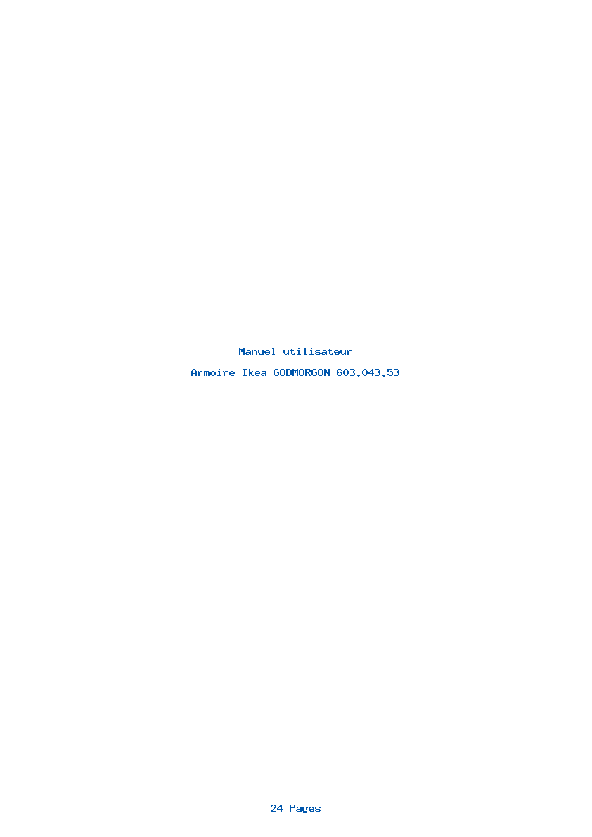 Page 1 de la notice Manuel utilisateur Ikea GODMORGON 603.043.53