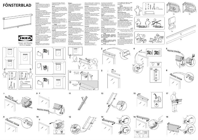 Page 1 de la notice Manuel utilisateur Ikea FÖNSTERBLAD 005.384.68