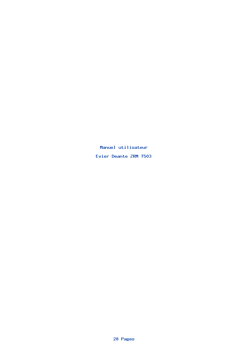 Page 1 de la notice Manuel utilisateur Deante ZRM T503