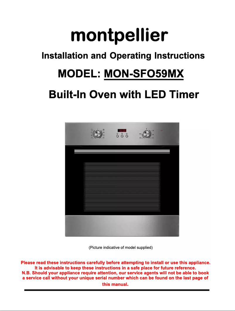 Page 1 of the manual User Manual Montpellier SFO59MX