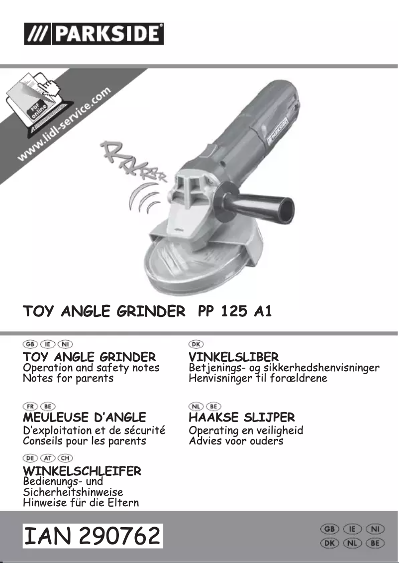 Page 1 de la notice Manuel utilisateur Parkside PP 18 A1
