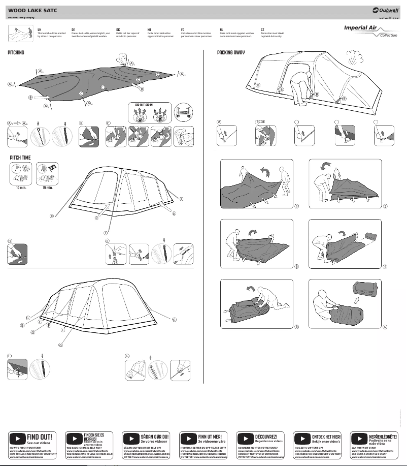 Page 1 de la notice Manuel utilisateur Outwell Wood Lake 5 Air TC