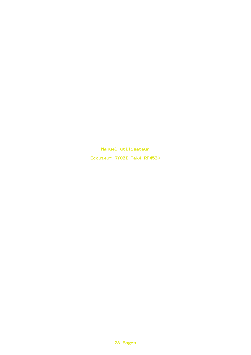Page 1 de la notice Manuel utilisateur RYOBI Tek4 RP4530