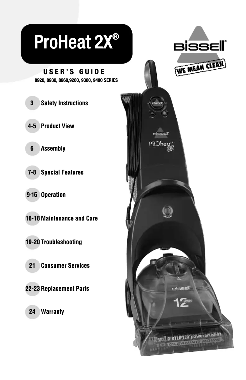 Página 1 del manual Manual de usuario Bissell 9400 J