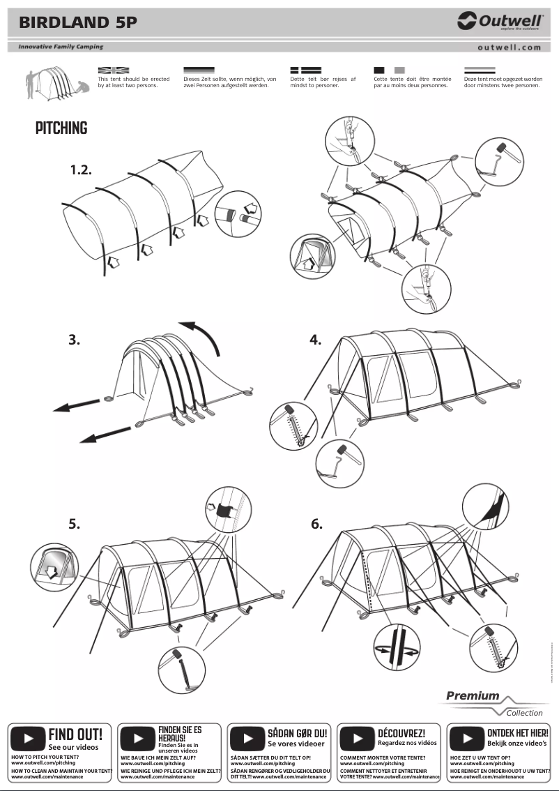 Page 1 de la notice Manuel utilisateur Outwell Birdland 5P