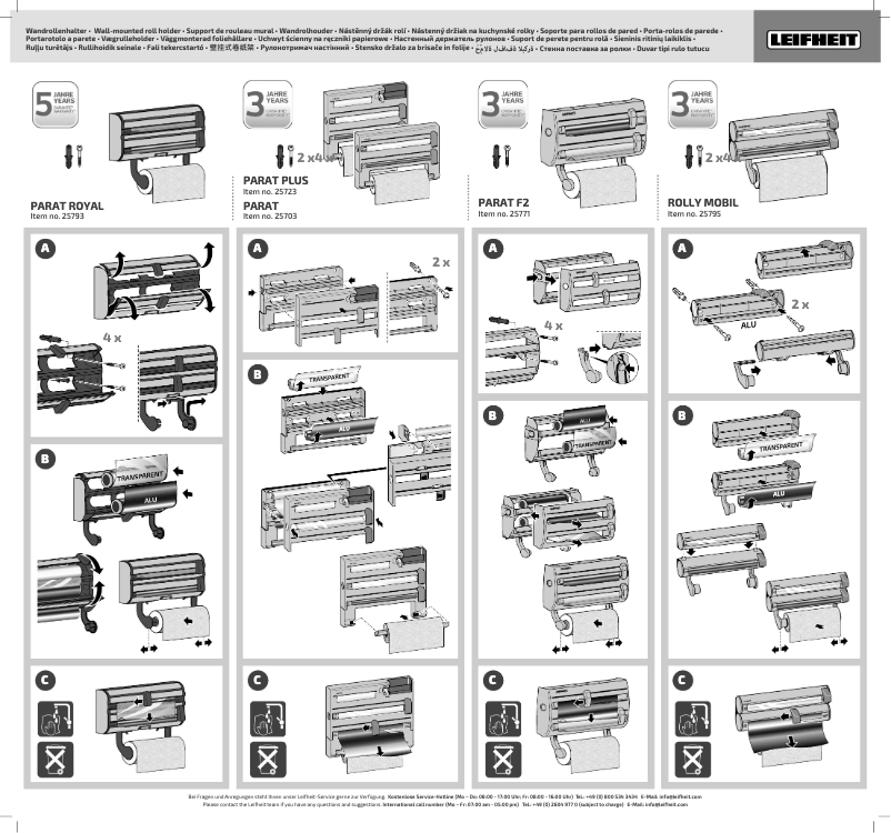 Page 1 of the manual User Manual Leifheit Parat F2