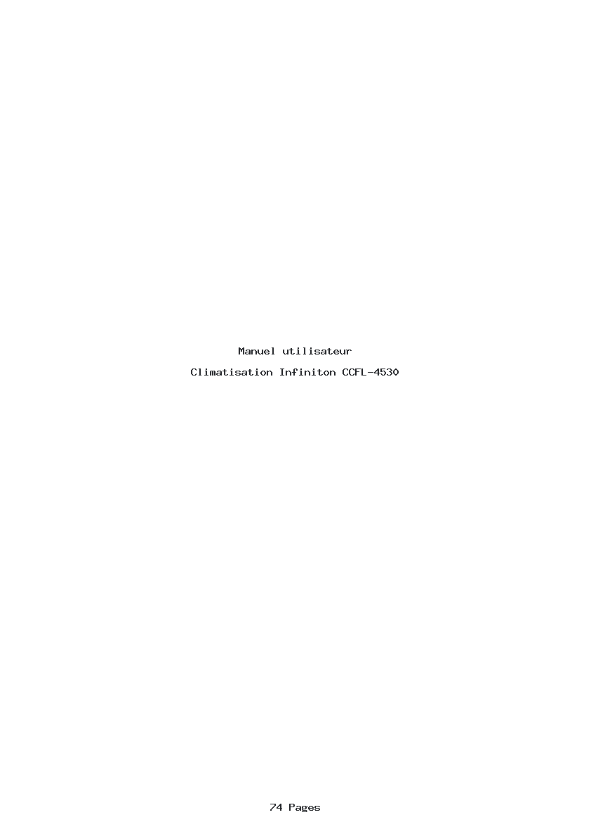 Page 1 de la notice Manuel utilisateur Infiniton CCFL-4530