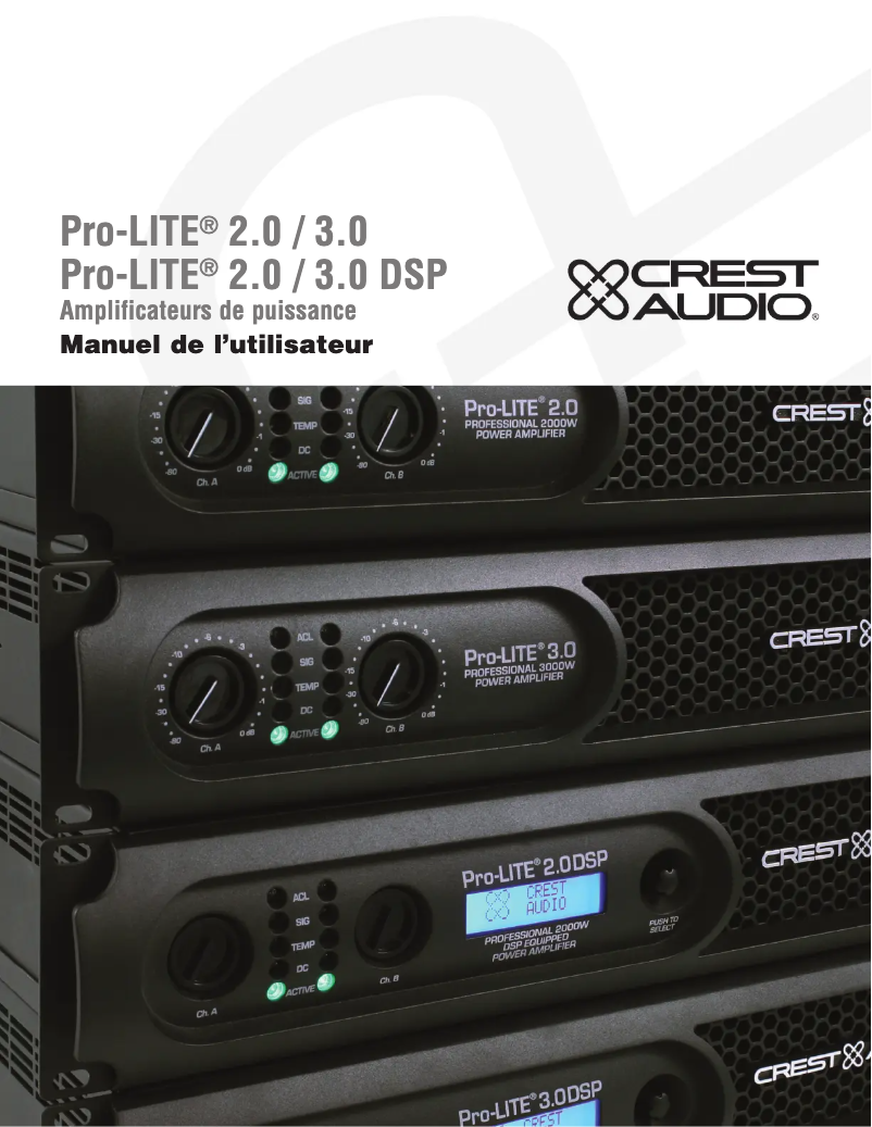Page 1 de la notice Manuel utilisateur Peavey Pro-LITE 2.0 DSP