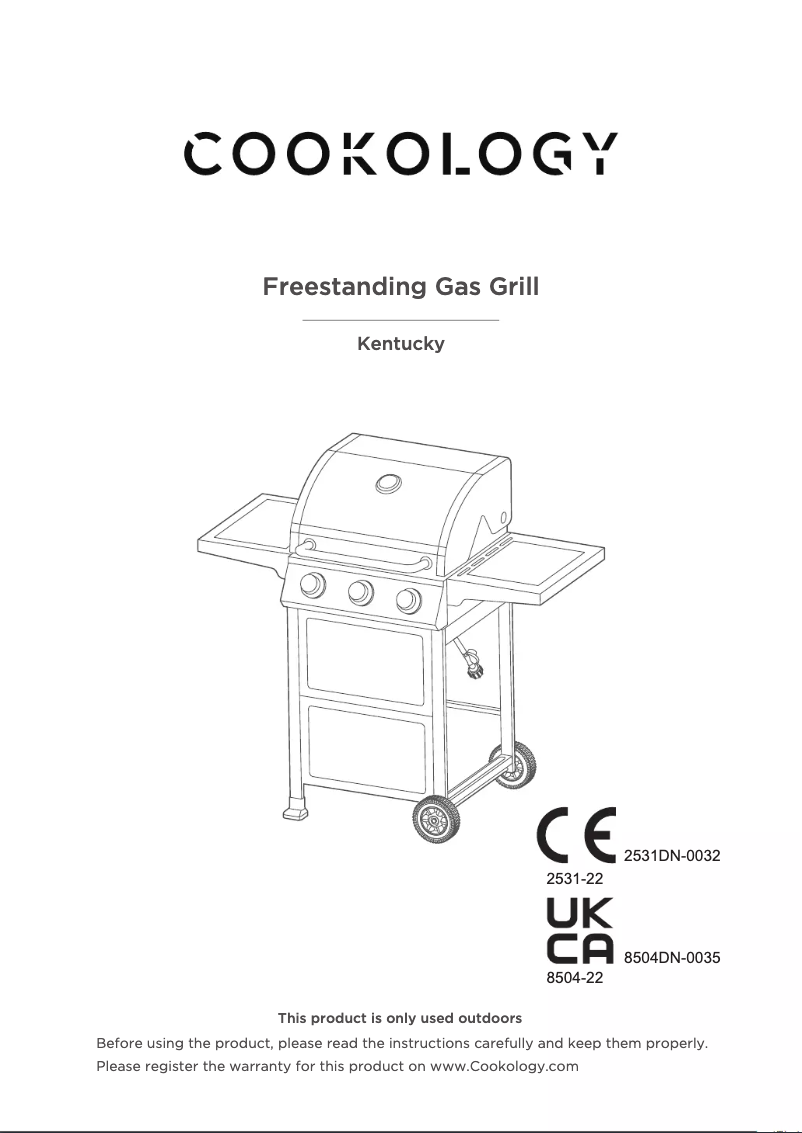 Page 1 de la notice Manuel utilisateur Cookology Kentucky