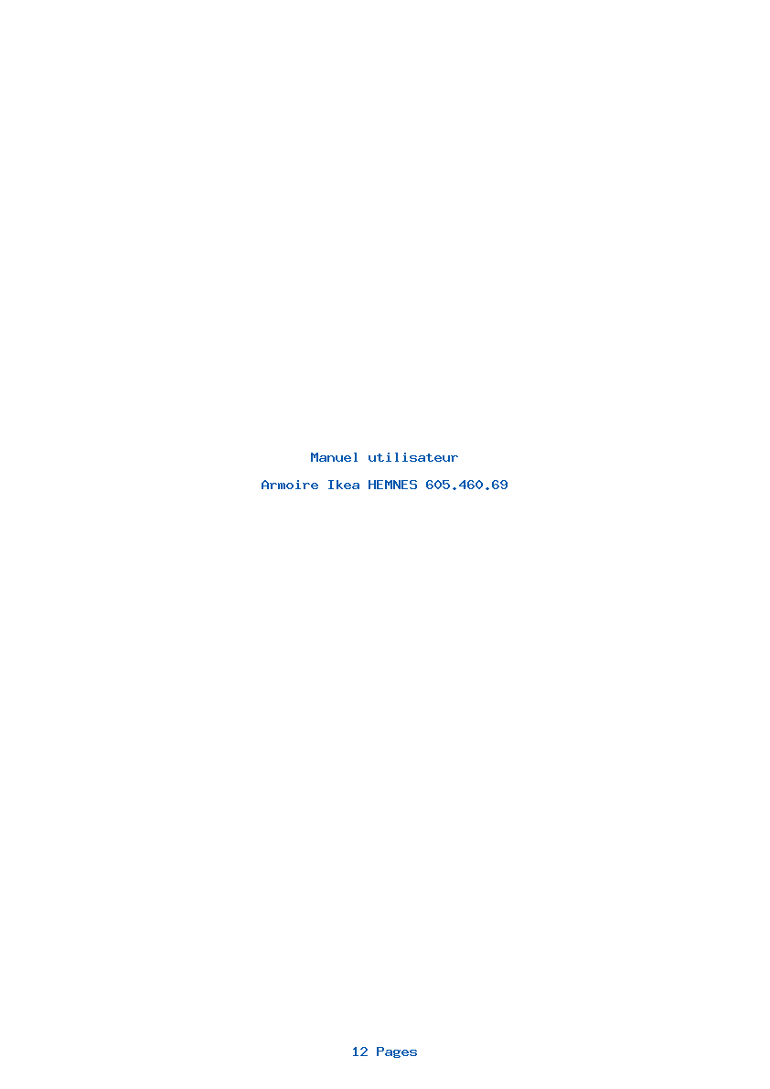 Page 1 de la notice Manuel utilisateur Ikea HEMNES 605.460.69