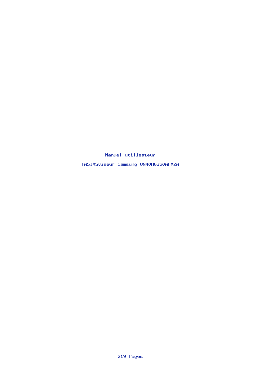 Page 1 de la notice Manuel utilisateur Samsung UN40H6350AFXZA