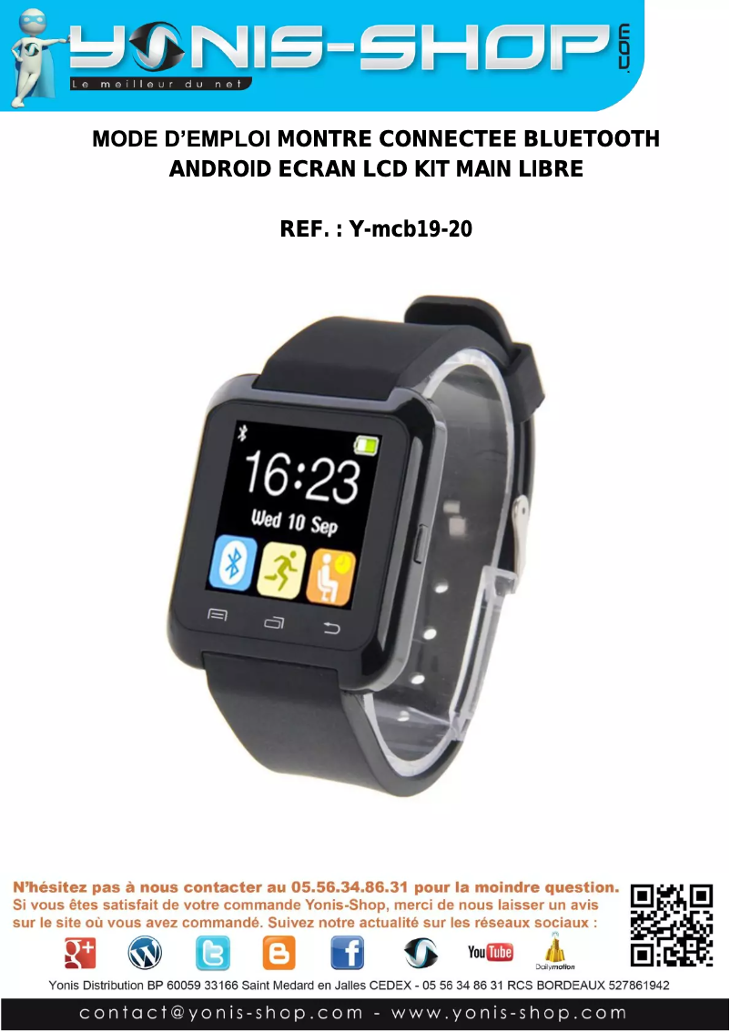 Page 1 de la notice Manuel utilisateur Yonis Y-MCB20