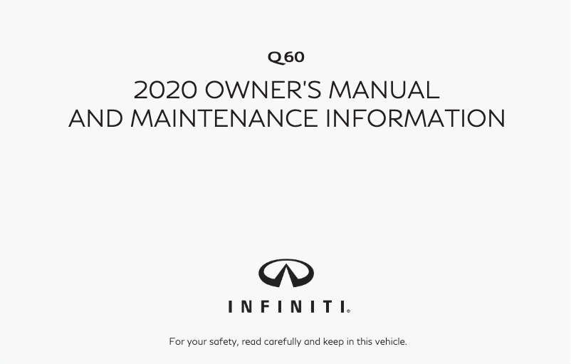 Page 1 de la notice Manuel utilisateur Infiniti Q60 (2020)