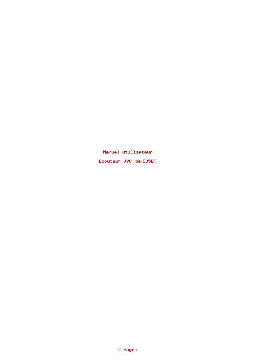 Page 1 de la notice Manuel utilisateur JVC HA-S35BT