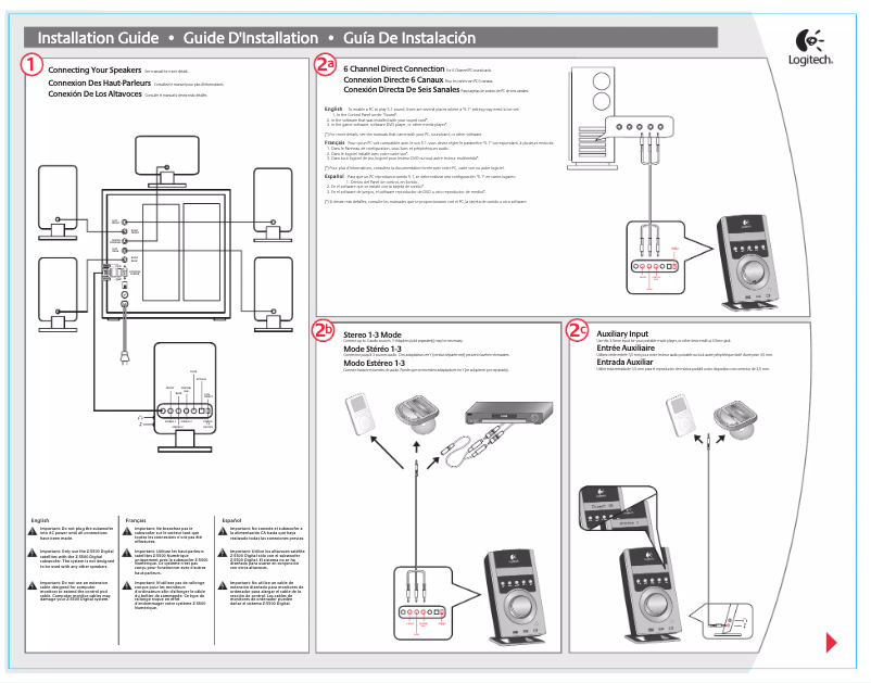 Page 1 de la notice Manuel utilisateur Logitech Z-5500