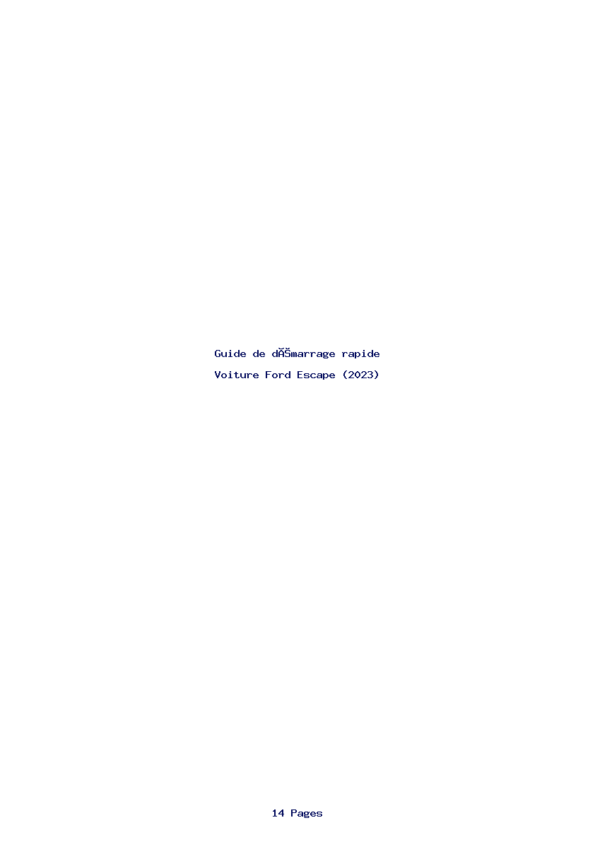 Page 1 de la notice Guide de démarrage rapide Ford Escape (2023)