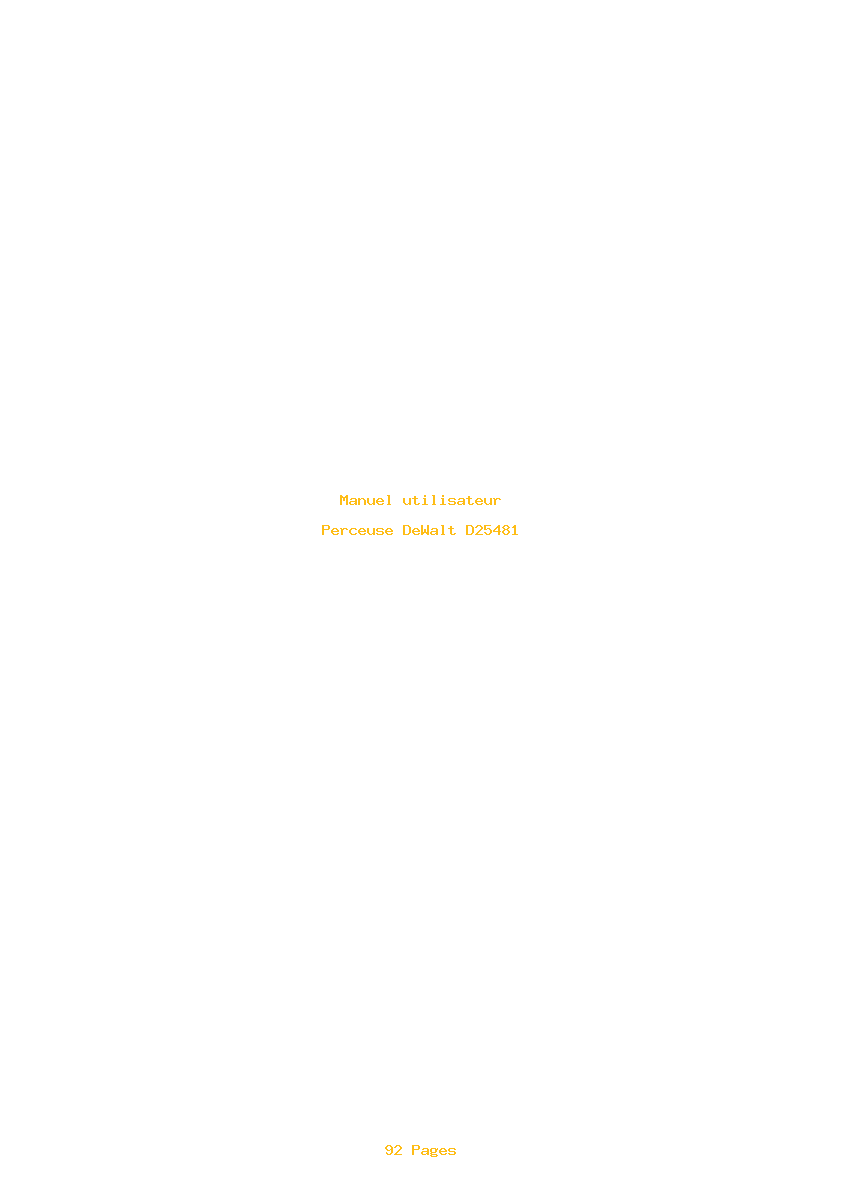 Page 1 de la notice Manuel utilisateur DeWalt D25481
