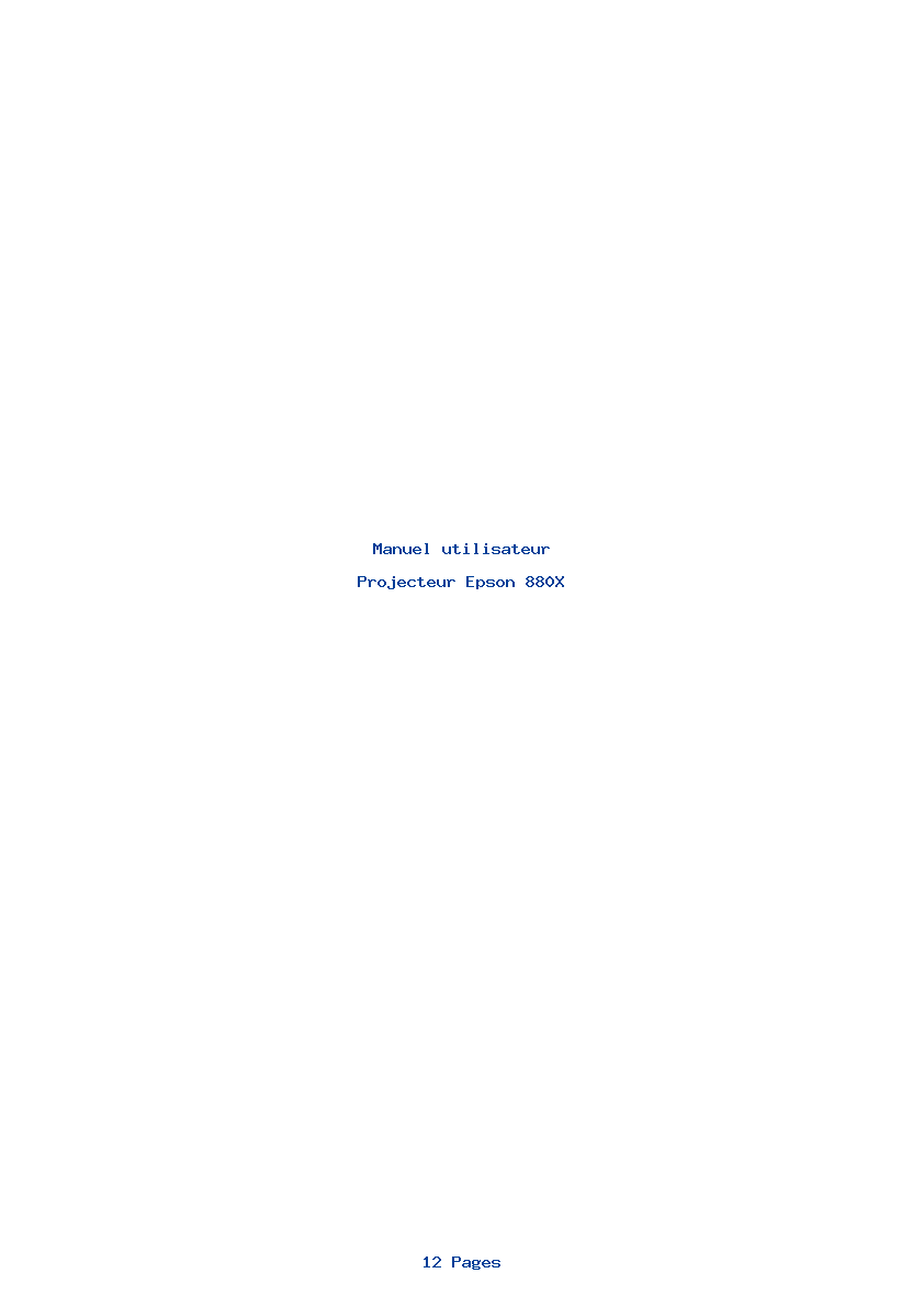 Page 1 de la notice Manuel utilisateur Epson 880X