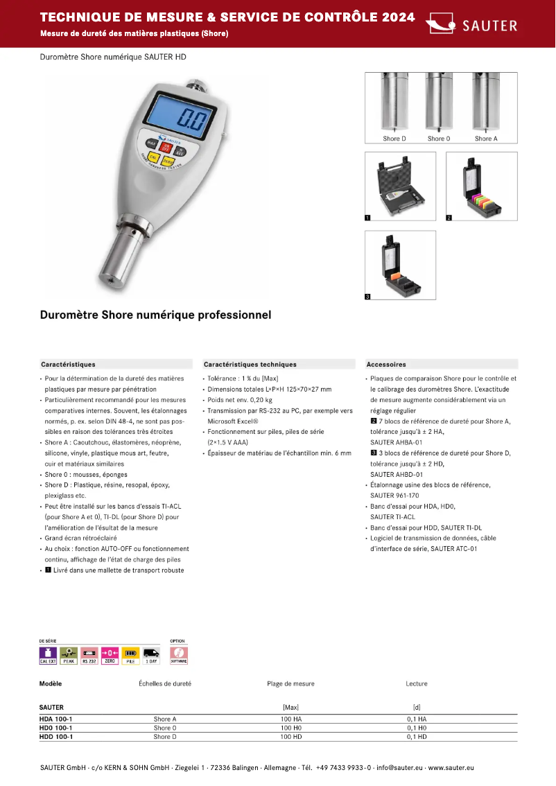 Page 1 de la notice Brochure Kern HD0 100-1