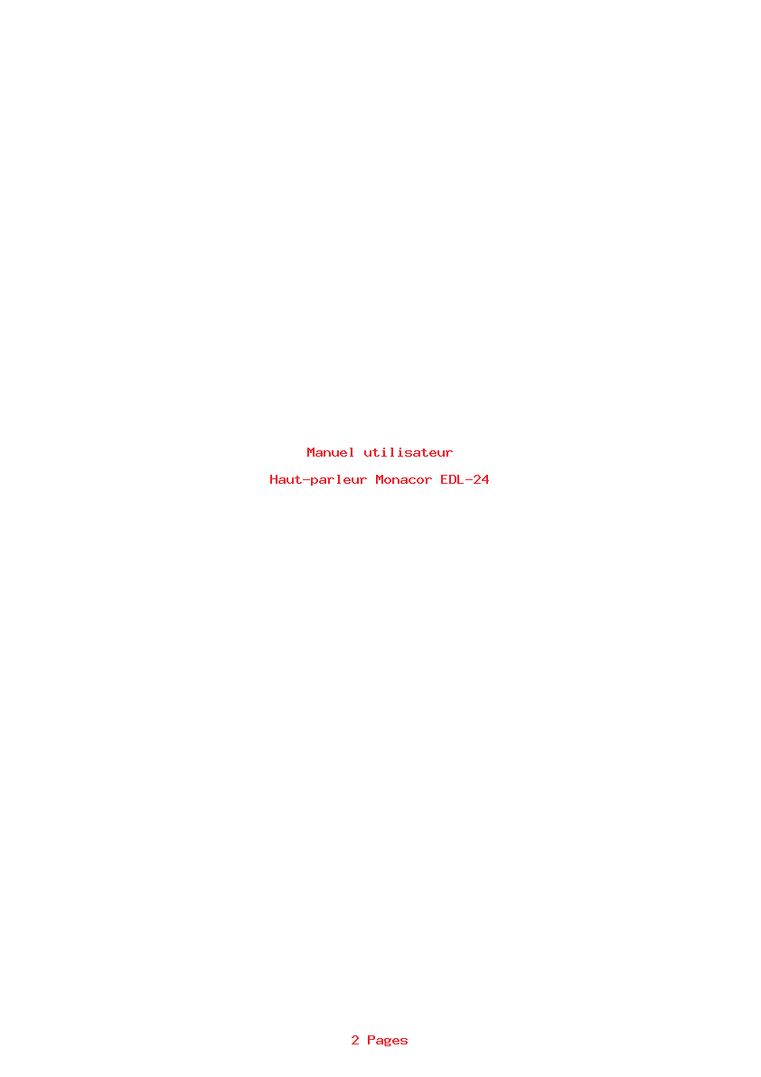 Page 1 de la notice Manuel utilisateur Monacor EDL-24