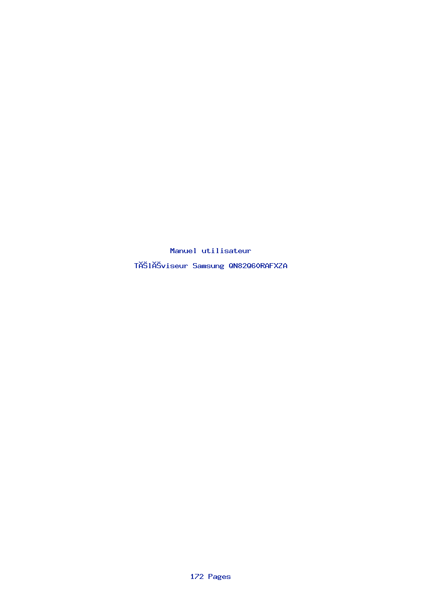 Page 1 de la notice Manuel utilisateur Samsung QN82Q60RAFXZA