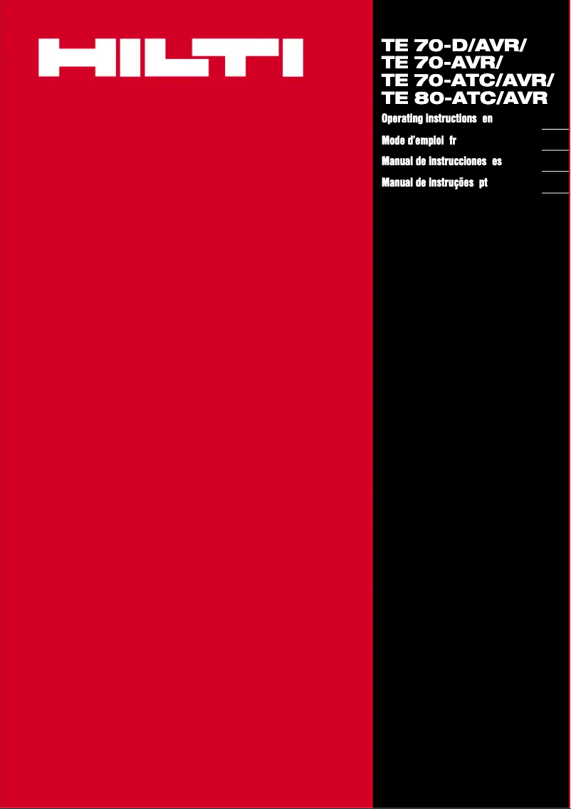 Page 1 de la notice Manuel utilisateur Hilti TE 70 ATC