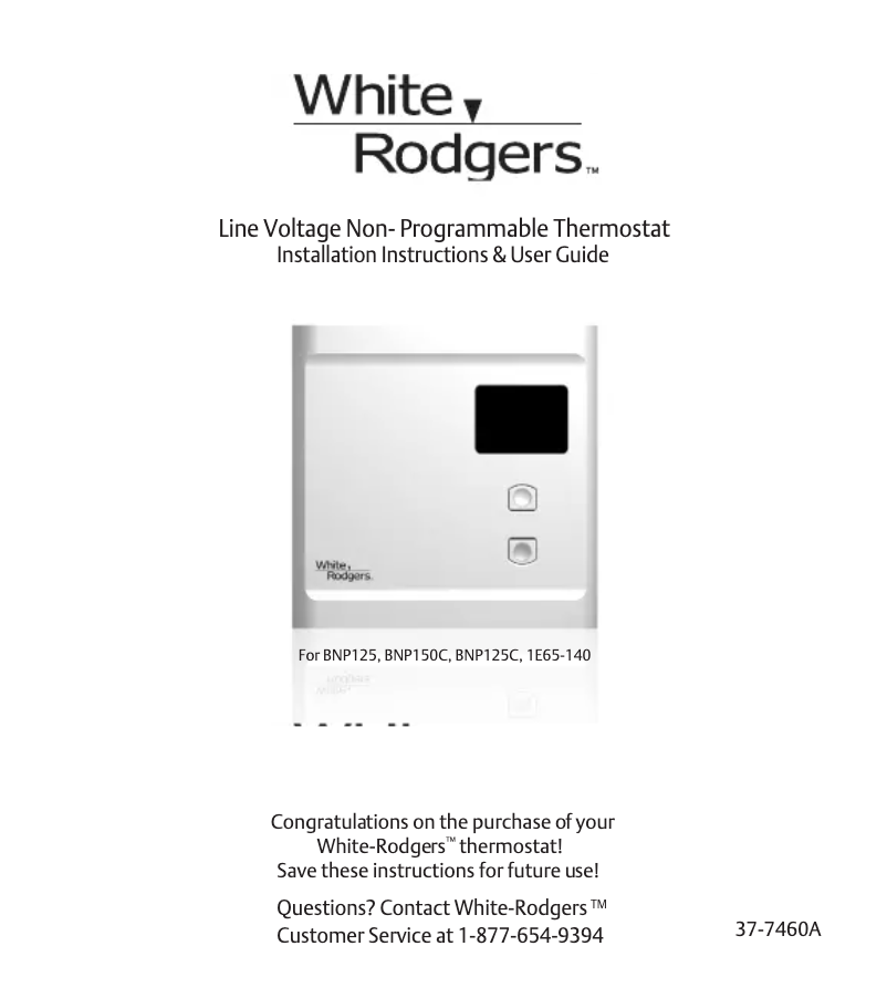 Page 1 of the manual User Manual White Rodgers BNP150C