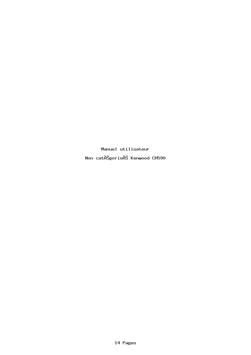 Page 1 de la notice Manuel utilisateur Kenwood CH590