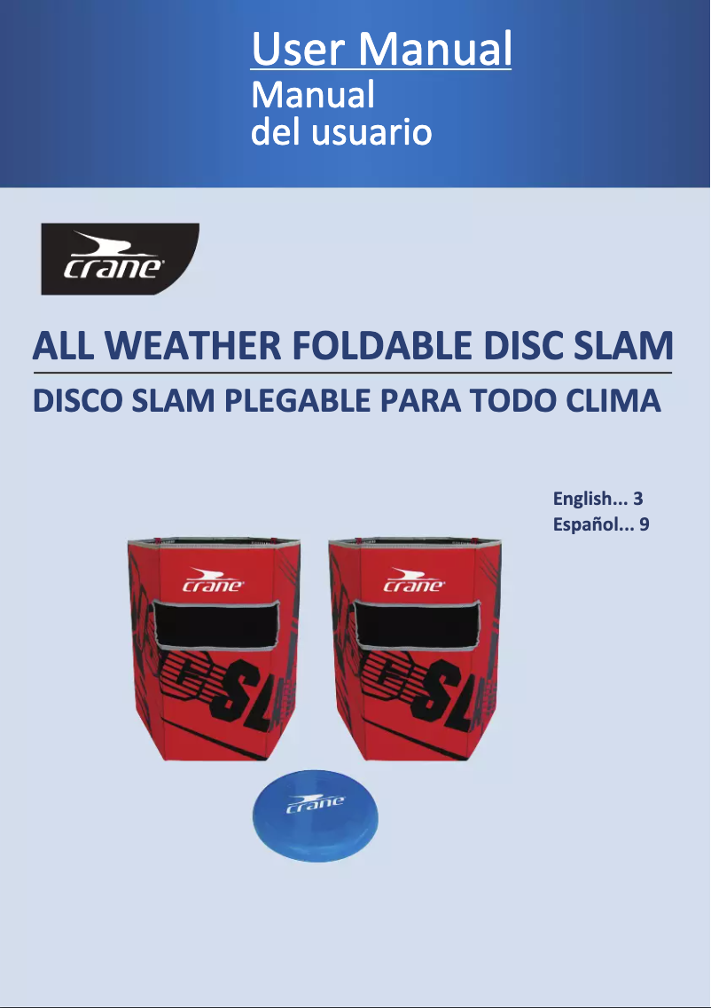 Page 1 de la notice Manuel utilisateur Crane All Weather Foldable Disc Slam 55964