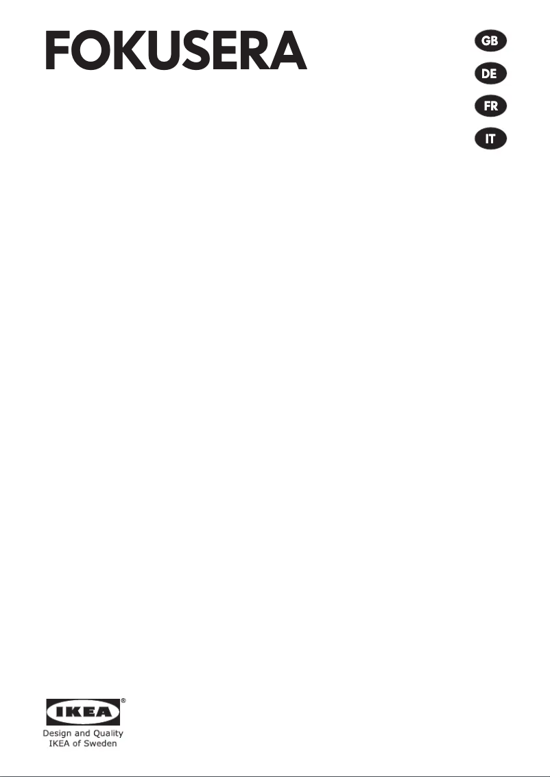 Page 1 de la notice Manuel utilisateur Ikea FOKUSERA 205.269.97