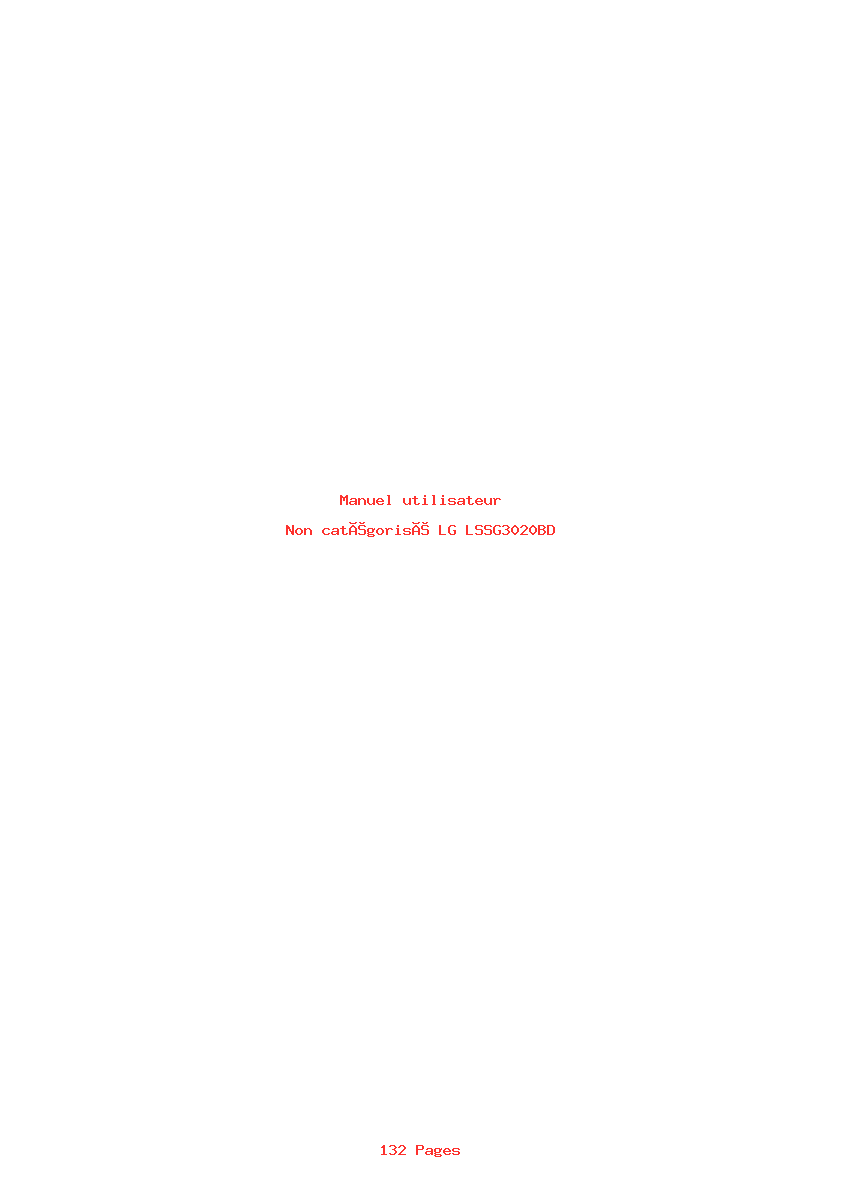 Page 1 de la notice Manuel utilisateur LG LSSG3020BD