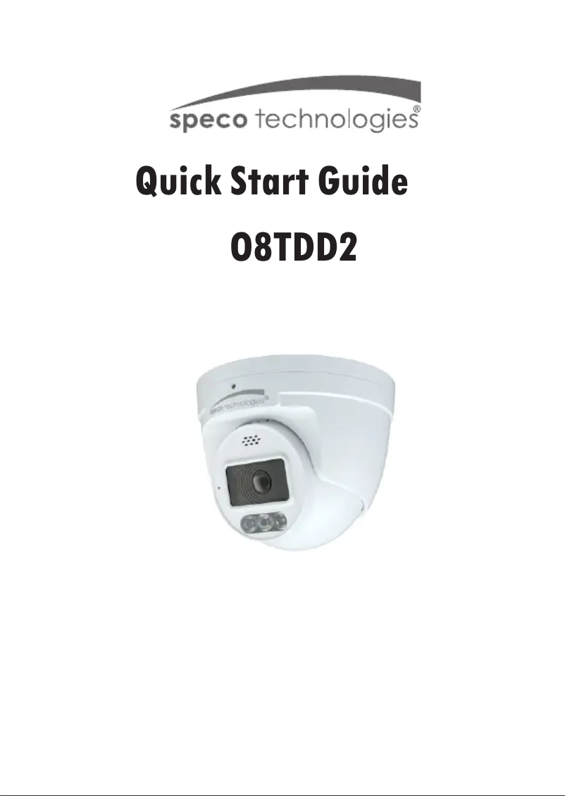 Page 1 de la notice Manuel utilisateur Speco Technologies O8TDD2