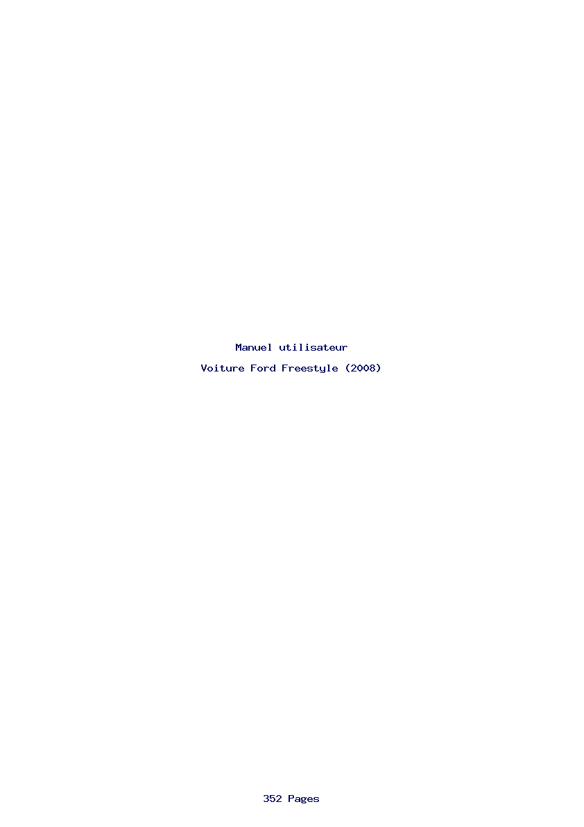Page 1 de la notice Manuel utilisateur Ford Freestyle (2008)
